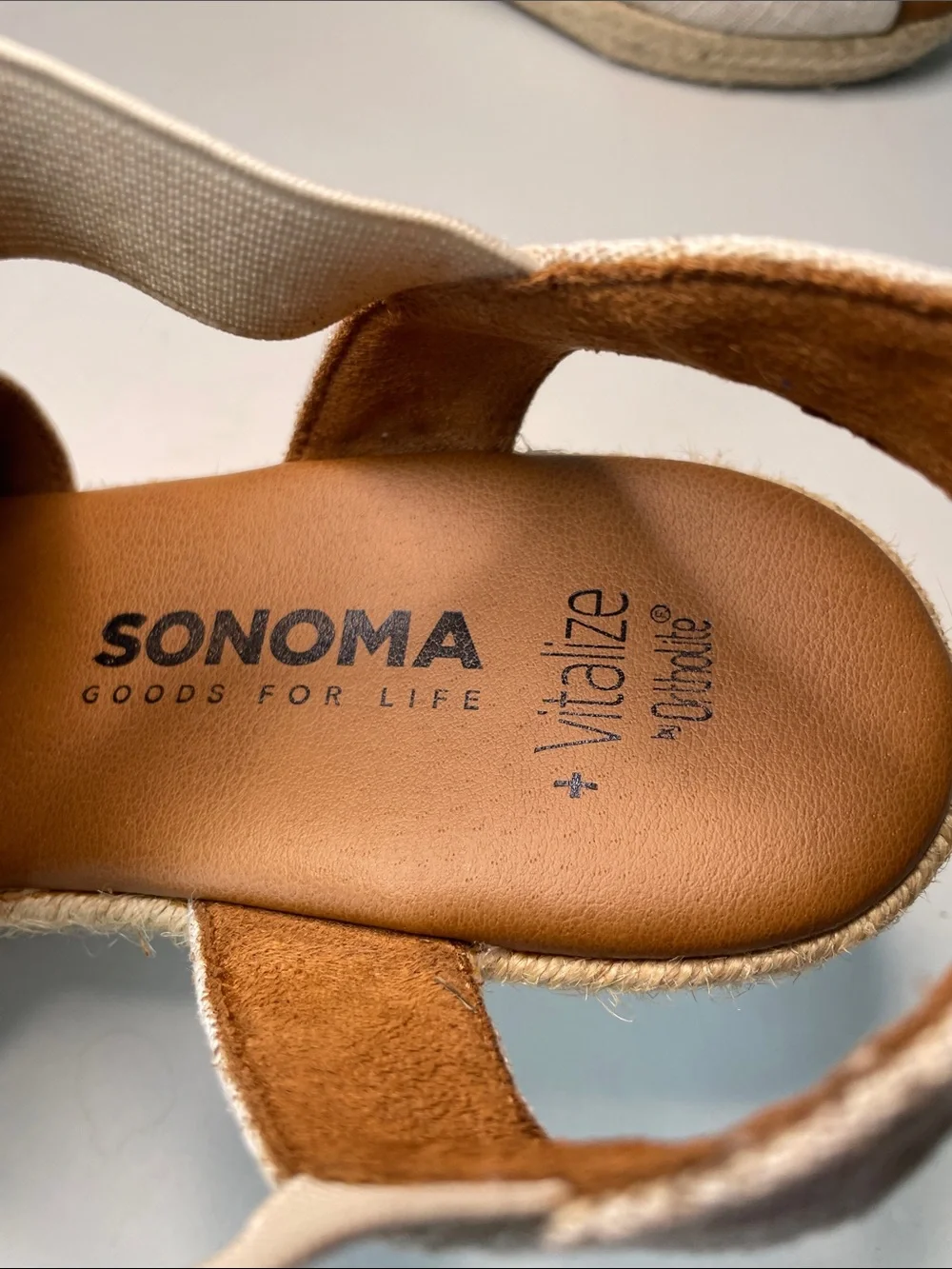 Sonoma  Women's Size 9.5 Cream Espadrille Wedge Sandals